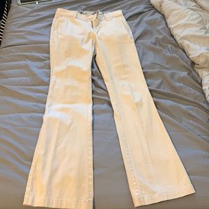 Khaki flare low rise pants